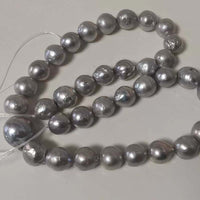 Wholesale 3 Strands 9-12mm Gray Kasumi Freshwater Pearl Loose Strings