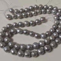 Wholesale 3 Strands 9-12mm Gray Kasumi Freshwater Pearl Loose Strings