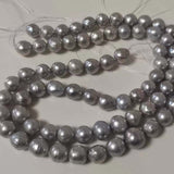 Wholesale 3 Strands 9-12mm Gray Kasumi Freshwater Pearl Loose Strings