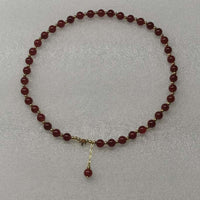 Fashion Jewelry Wholesale 100 Strands 6mm round carnelian stone necklace  40cm