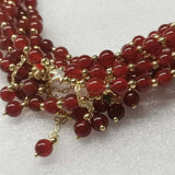 Fashion Jewelry Wholesale 100 Strands 6mm round carnelian stone necklace  40cm