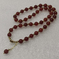 Fashion Jewelry Wholesale 100 Strands 6mm round carnelian stone necklace  40cm