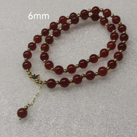 Fashion Jewelry Wholesale 100 Strands 6mm round carnelian stone necklace  40cm