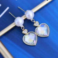 Wholesale 15 Pairs Freshwater Pearl & Crystal Studs Earrings Dangle Fashion Jewelry