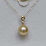 GORGEOUS 12mm Round Gold Sea Water Pearl Pendant 18KGold Necklace Pendant