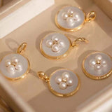 NEW wholesale 10 pcs Big Sea water mother of pearl & small white freshwater pearl pendants s925