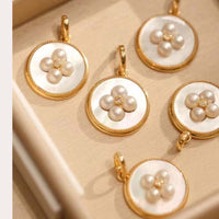 NEW wholesale 10 pcs Big Sea water mother of pearl & small white freshwater pearl pendants s925