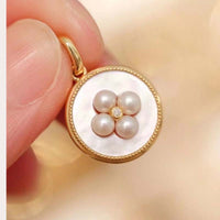 NEW wholesale 10 pcs Big Sea water mother of pearl & small white freshwater pearl pendants s925