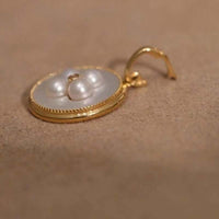 NEW wholesale 10 pcs Big Sea water mother of pearl & small white freshwater pearl pendants s925