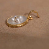 NEW wholesale 10 pcs Big Sea water mother of pearl & small white freshwater pearl pendants s925