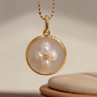 NEW wholesale 10 pcs Big Sea water mother of pearl & small white freshwater pearl pendants s925