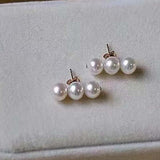 New wholesale 10 pairs 6-7mm Sterling silver Studs Earrings