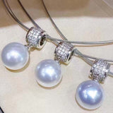 Wholesale 10 PCS 11MM Round White KASUMI Freshwater Pearl Pendant 14K GOLD Filled Necklace