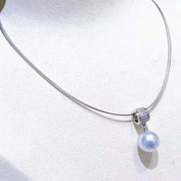 Wholesale 10 PCS 11MM Round White KASUMI Freshwater Pearl Pendant 14K GOLD Filled Necklace