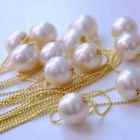 Lots 10Qty New Hot sale Style 11MM Round White KASUMI Freshwater Pearl Pendant Golden Chain Necklace