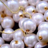 Lots 10Qty New Hot sale Style 11MM Round White KASUMI Freshwater Pearl Pendant Golden Chain Necklace