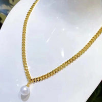 New 11MM Round White Kasumi Pearl Pendant G14K Filled Necklace