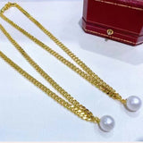 New 11MM Round White Kasumi Pearl Pendant G14K Filled Necklace