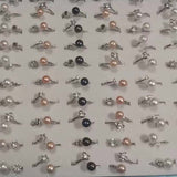 New Wholesale 100 PCS Fresh Water Pearl Rings Mix Style Women's Jewelry