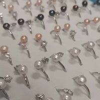 New Wholesale 100 PCS Fresh Water Pearl Rings Mix Style Women's Jewelry