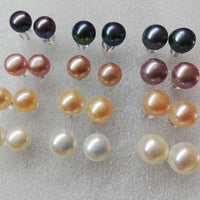 【ELEISPL] Lots 100 Pairs Fresh Water Pearl Stering Studs Earrings Solid Sterling Silver Post