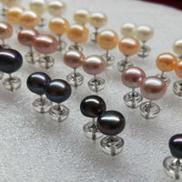 【ELEISPL] Lots 100 Pairs Fresh Water Pearl Stering Studs Earrings Solid Sterling Silver Post