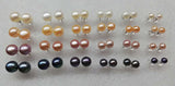 【ELEISPL] Lots 100 Pairs Fresh Water Pearl Stering Studs Earrings Solid Sterling Silver Post