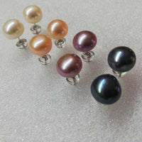 【ELEISPL] Lots 100 Pairs Fresh Water Pearl Stering Studs Earrings Solid Sterling Silver Post