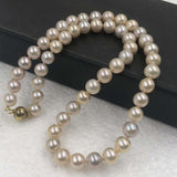 {ELEISPL] NEW 7.5-8mm Round Freshwater Pearl Natural Color Necklace #22010084