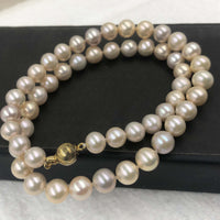 {ELEISPL] NEW 7.5-8mm Round Freshwater Pearl Natural Color Necklace #22010084