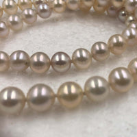 {ELEISPL] NEW 7.5-8mm Round Freshwater Pearl Natural Color Necklace #22010084