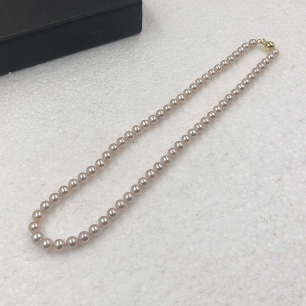 [ELEISPL] Stunning 6mm Round Freshwater Pearl Necklace  #22010092