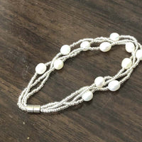 Wholesale 20 Pieces 3rows freshwater pearl Bracelets free P&P