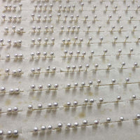 【ELEISPL] 10 Pairs AAA Small 3MM Round White Pearls Studs Earrings 18K Gold