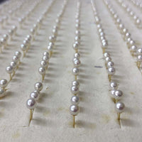 【ELEISPL] 10 Pairs AAA Small 3MM Round White Pearls Studs Earrings 18K Gold