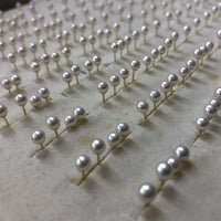 【ELEISPL] 10 Pairs AAA Small 3MM Round White Pearls Studs Earrings 18K Gold