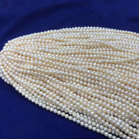 ELEISPL Newly Lots 20 Strands 4-5mm Near Round Potato White Freshwater Pearls Strings