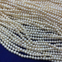 ELEISPL Newly Lots 20 Strands 4-5mm Near Round Potato White Freshwater Pearls Strings