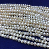 ELEISPL Newly Lots 20 Strands 4-5mm Near Round Potato White Freshwater Pearls Strings