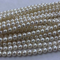 ELEISPL JEWELRY Gorgeous 10 Strands 6mm Round White Loose Pearls Strings