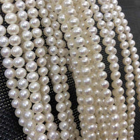 ELEISPL JEWELRY Gorgeous 10 Strands 6mm Round White Loose Pearls Strings