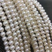 ELEISPL JEWELRY Gorgeous 10 Strands 6mm Round White Loose Pearls Strings