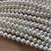 ELEISPL JEWELRY Gorgeous 10 Strands 6mm Round White Loose Pearls Strings