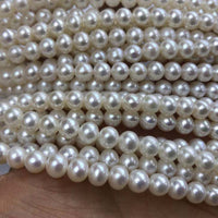 ELEISPL JEWELRY Gorgeous 10 Strands 6mm Round White Loose Pearls Strings