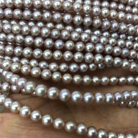 ELEISPL JEWELRY Lots 10 Strands Fne Pearl Beautiful Purple Pearls Strings 5.5-6mm Round Lavender Pearl Full Hole