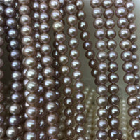 ELEISPL JEWELRY Lots 10 Strands Fne Pearl Beautiful Purple Pearls Strings 5.5-6mm Round Lavender Pearl Full Hole