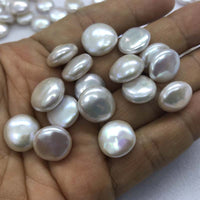 ELEISPL JEWELRY Lots 200g Luster Coin Shape Freshwater Pearls White and Multicolours Undrilled Beads