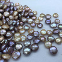 ELEISPL JEWELRY Lots 200g Luster Coin Shape Freshwater Pearls White and Multicolours Undrilled Beads