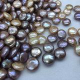 ELEISPL JEWELRY Lots 200g Luster Coin Shape Freshwater Pearls White and Multicolours Undrilled Beads