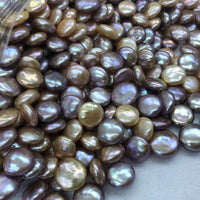 ELEISPL JEWELRY Lots 200g Luster Coin Shape Freshwater Pearls White and Multicolours Undrilled Beads